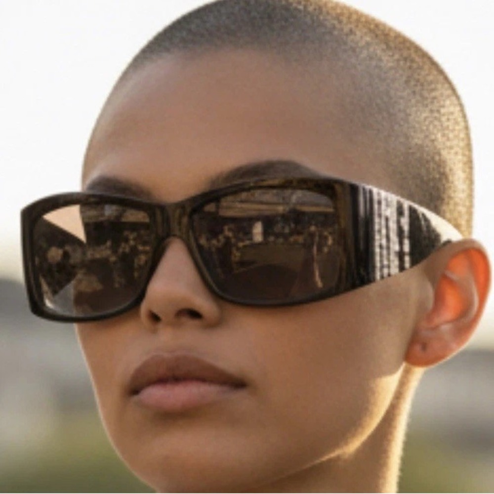 VINTAGE LARGE Dior Diorrain 2 Swarovski Crystal Sunglasses